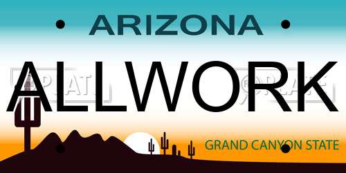 ALLWORK Arizona License Plate