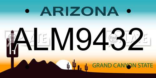 ALM9432 Arizona License Plate