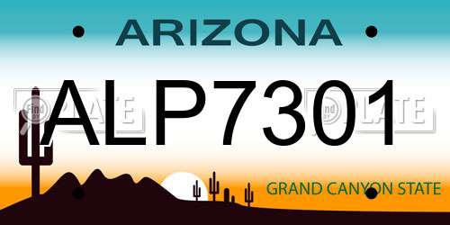 ALP7301 Arizona License Plate