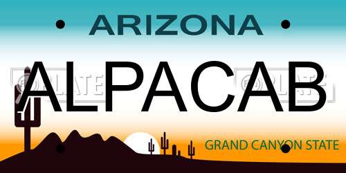 ALPACAB Arizona License Plate