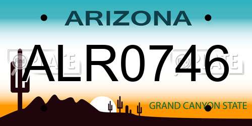 ALR0746 Arizona License Plate
