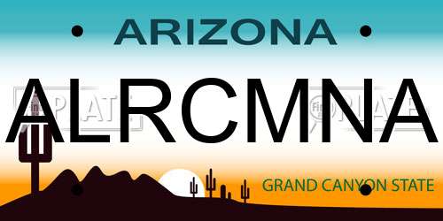 ALRCMNA Arizona License Plate
