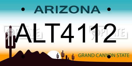 ALT4112 Arizona License Plate