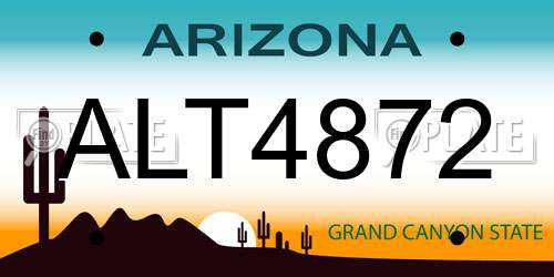 ALT4872 Arizona License Plate
