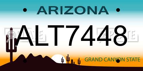 ALT7448 Arizona License Plate