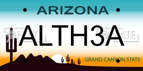 ALTH3A Arizona License Plate