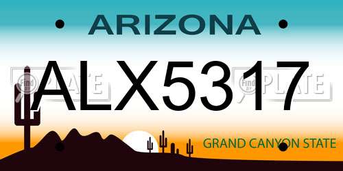ALX5317 Arizona License Plate