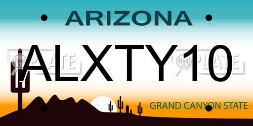 ALXTY10 Arizona License Plate