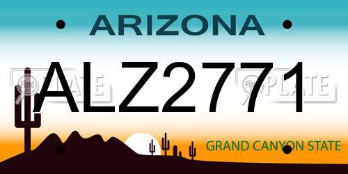ALZ2771 Arizona License Plate