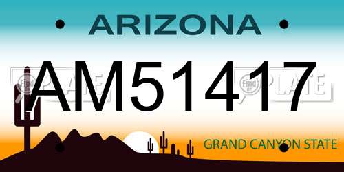 AM51417 Arizona License Plate