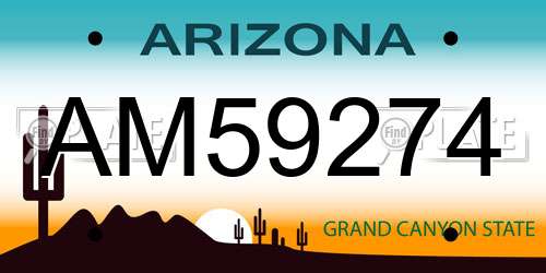 AM59274 Arizona License Plate