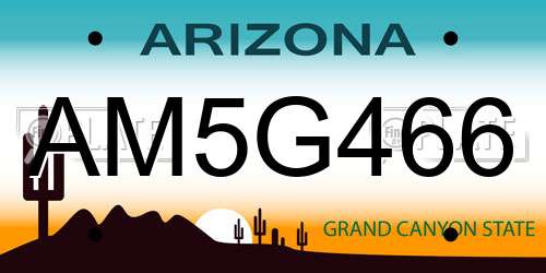 AM5G466 Arizona License Plate