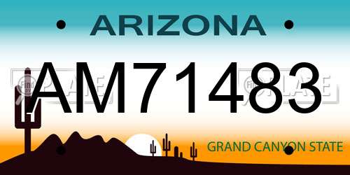 AM71483 Arizona License Plate