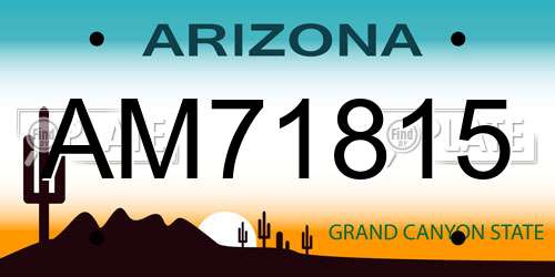 AM71815 Arizona License Plate