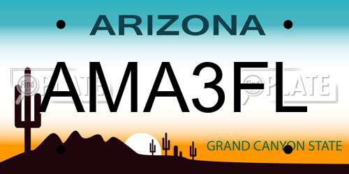 AMA3FL Arizona License Plate