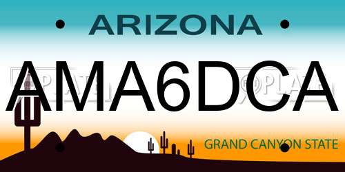 AMA6DCA Arizona License Plate