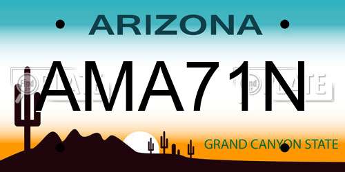 AMA71N Arizona License Plate