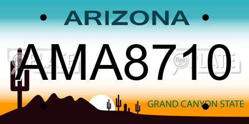 AMA8710 Arizona License Plate