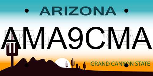 AMA9CMA Arizona License Plate