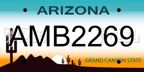 AMB2269 Arizona License Plate
