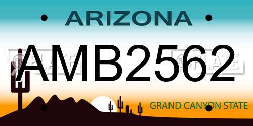 AMB2562 Arizona License Plate