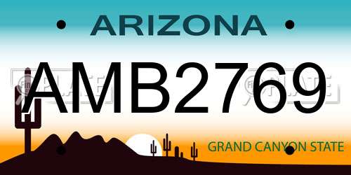 AMB2769 Arizona License Plate