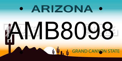 AMB8098 Arizona License Plate