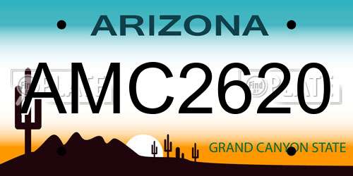AMC2620 Arizona License Plate