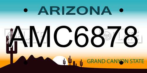 AMC6878 Arizona License Plate