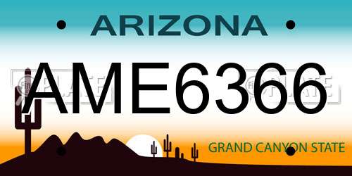 AME6366 Arizona License Plate