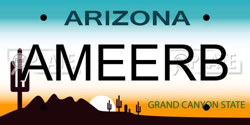 AMEERB Arizona License Plate