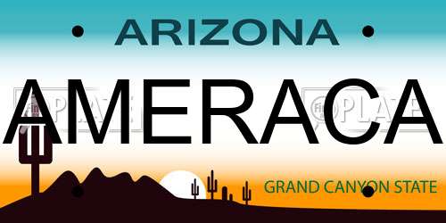 AMERACA Arizona License Plate