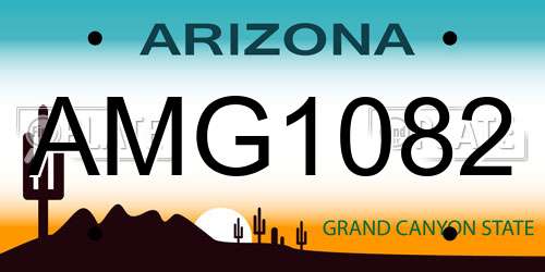 AMG1082 Arizona License Plate
