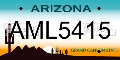 AML5415 Arizona License Plate