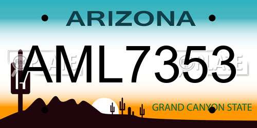 AML7353 Arizona License Plate