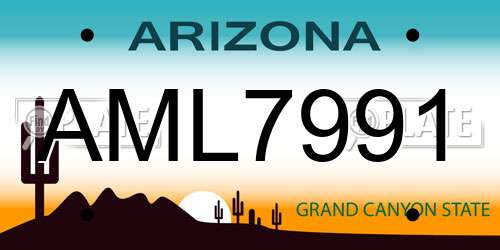 AML7991 Arizona License Plate