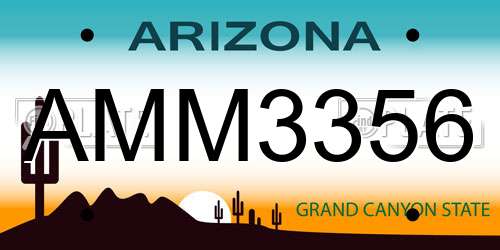 AMM3356 Arizona License Plate