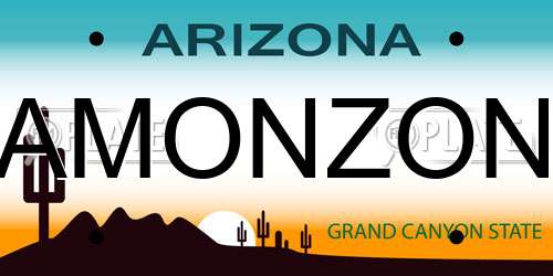 AMONZON Arizona License Plate