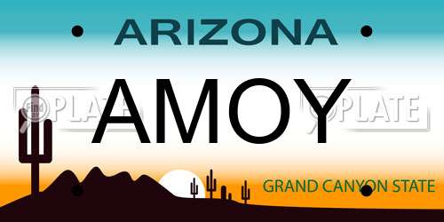 AMOY Arizona License Plate