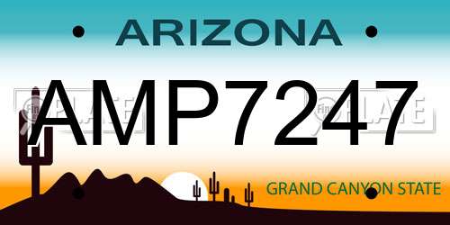 AMP7247 Arizona License Plate