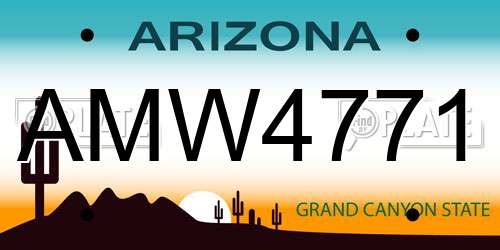 AMW4771 Arizona License Plate