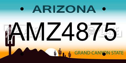 AMZ4875 Arizona License Plate