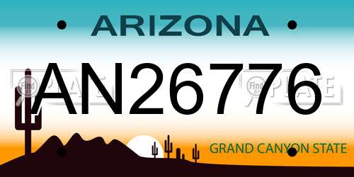 AN26776 Arizona License Plate