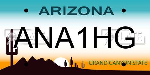 ANA1HG Arizona License Plate