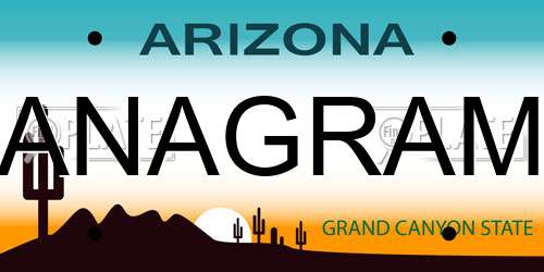 ANAGRAM Arizona License Plate