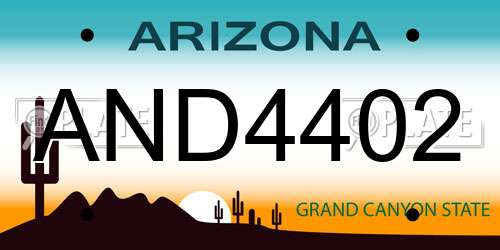 AND4402 Arizona License Plate