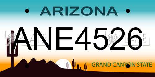 ANE4526 Arizona License Plate