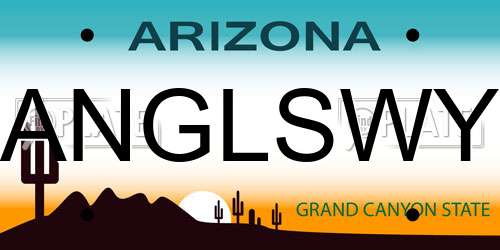 ANGLSWY Arizona License Plate