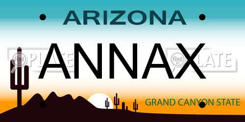 ANNAX Arizona License Plate