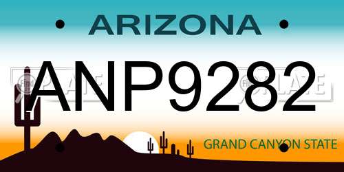 ANP9282 Arizona License Plate